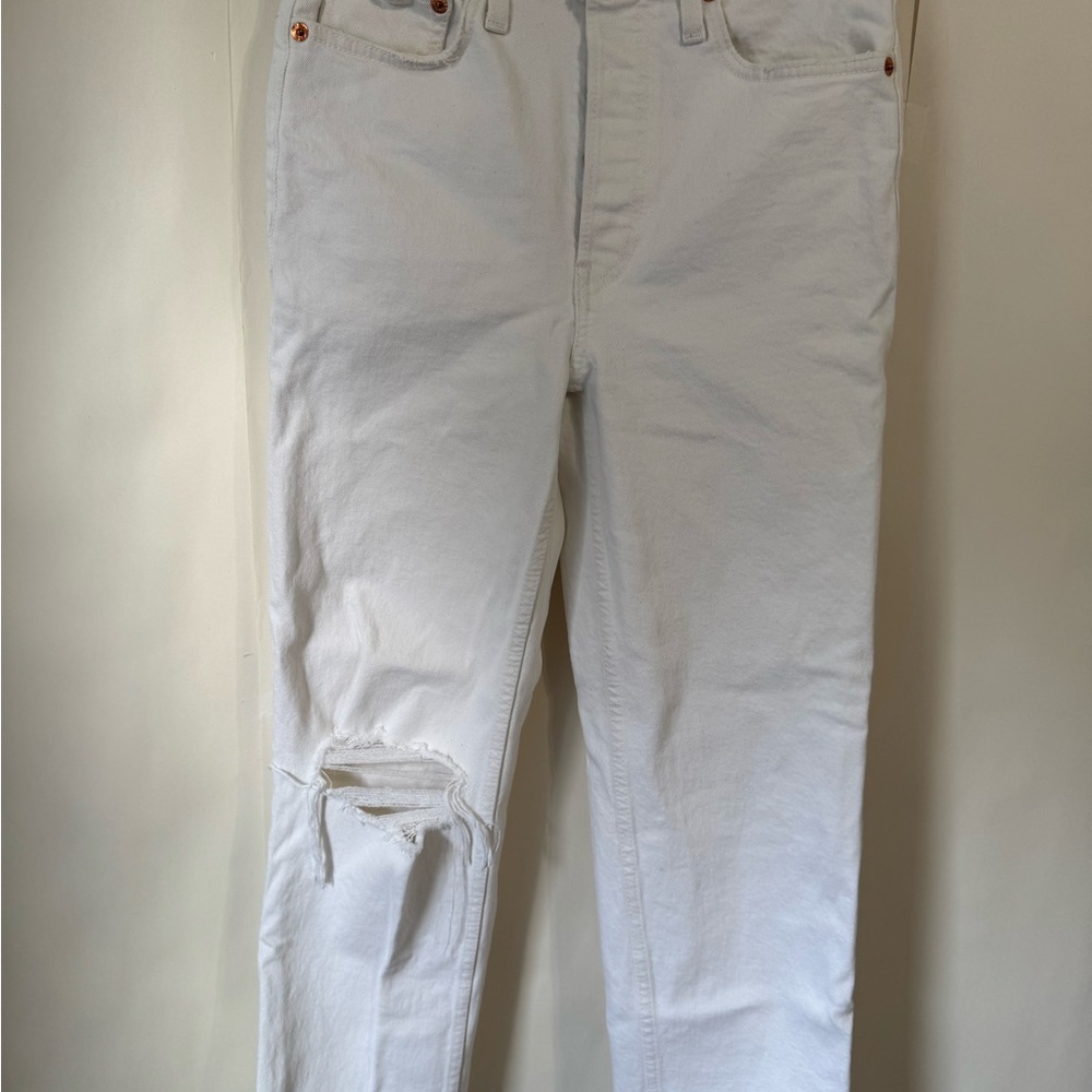 RE/DONE - White‎ Distressed Jeans size 26